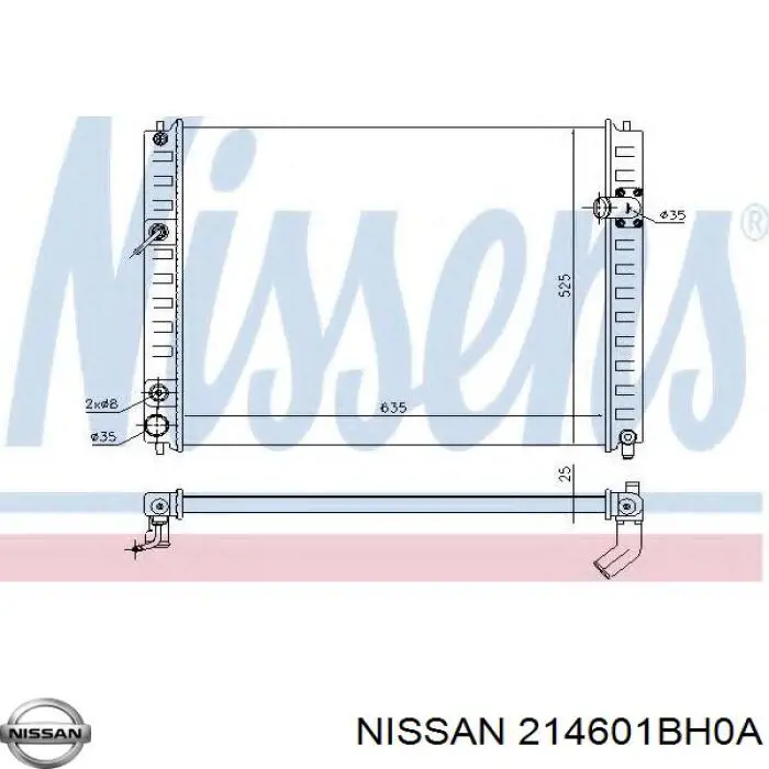 214601BH0A Nissan radiador refrigeración del motor