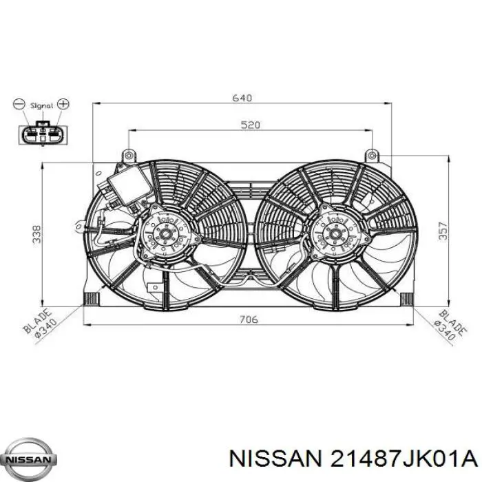  Motor de ventilador, Refrigeración, derecho para Nissan LEAF 1 