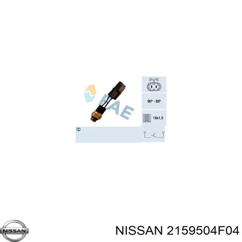 2159504F04 Nissan sensor, temperatura del refrigerante (encendido el ventilador del radiador)