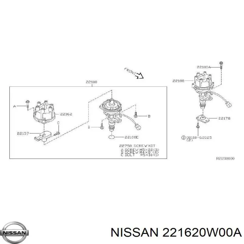 221620W0X0 Nissan tapa de distribuidor de encendido