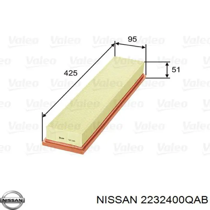 2232400QAB Nissan filtro de aire