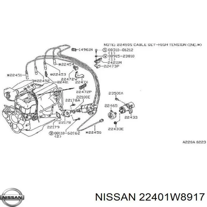 22401W8917 Nissan bujía de encendido