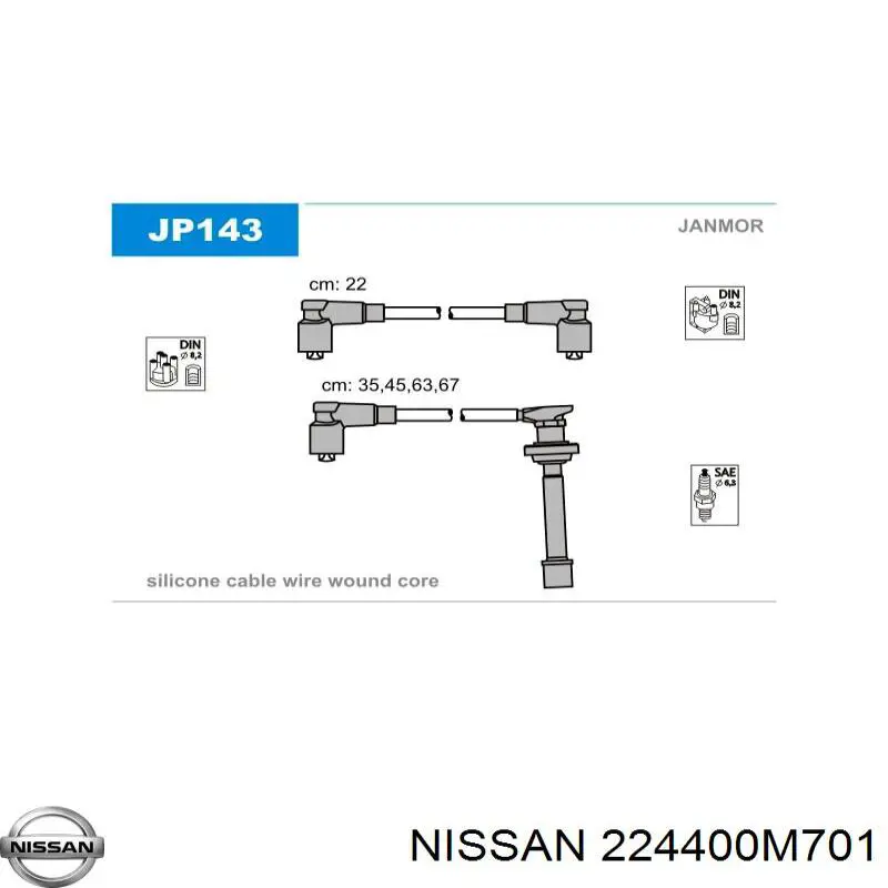 224400M701 Nissan juego de cables de encendido