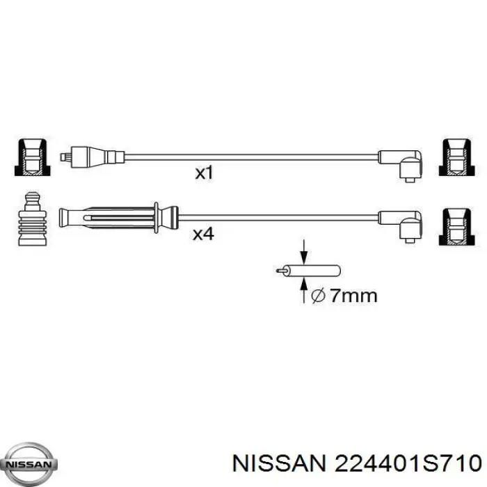 224401S710 Nissan juego de cables de encendido