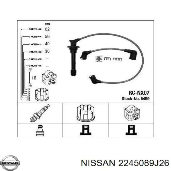 2245089J26 Nissan juego de cables de encendido