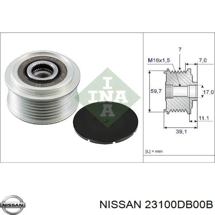 23100DB00B Nissan alternador