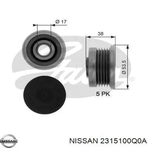 2315100Q0A Nissan poleas juego de piezas