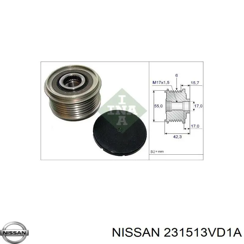 231513VD1A Nissan poleas juego de piezas