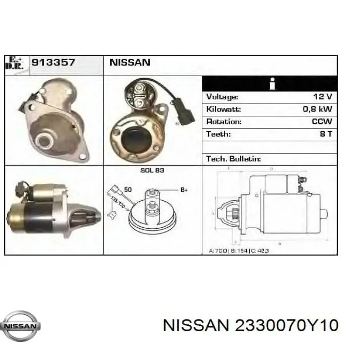 2330070Y10 Nissan 