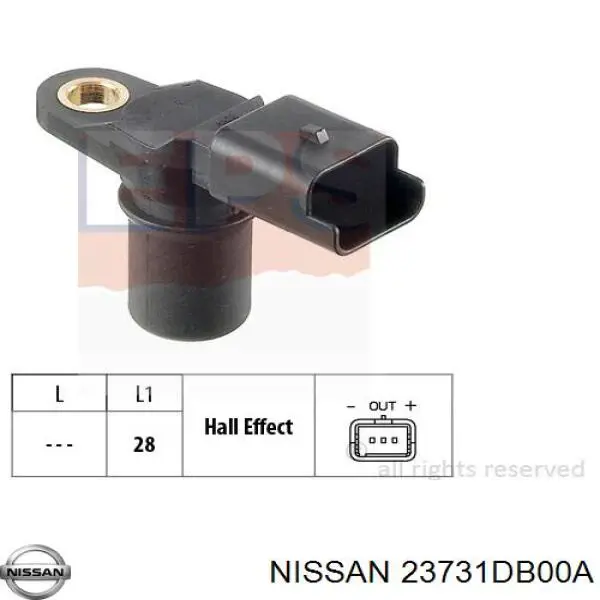 23731DB00A Nissan sensor de posición del árbol de levas