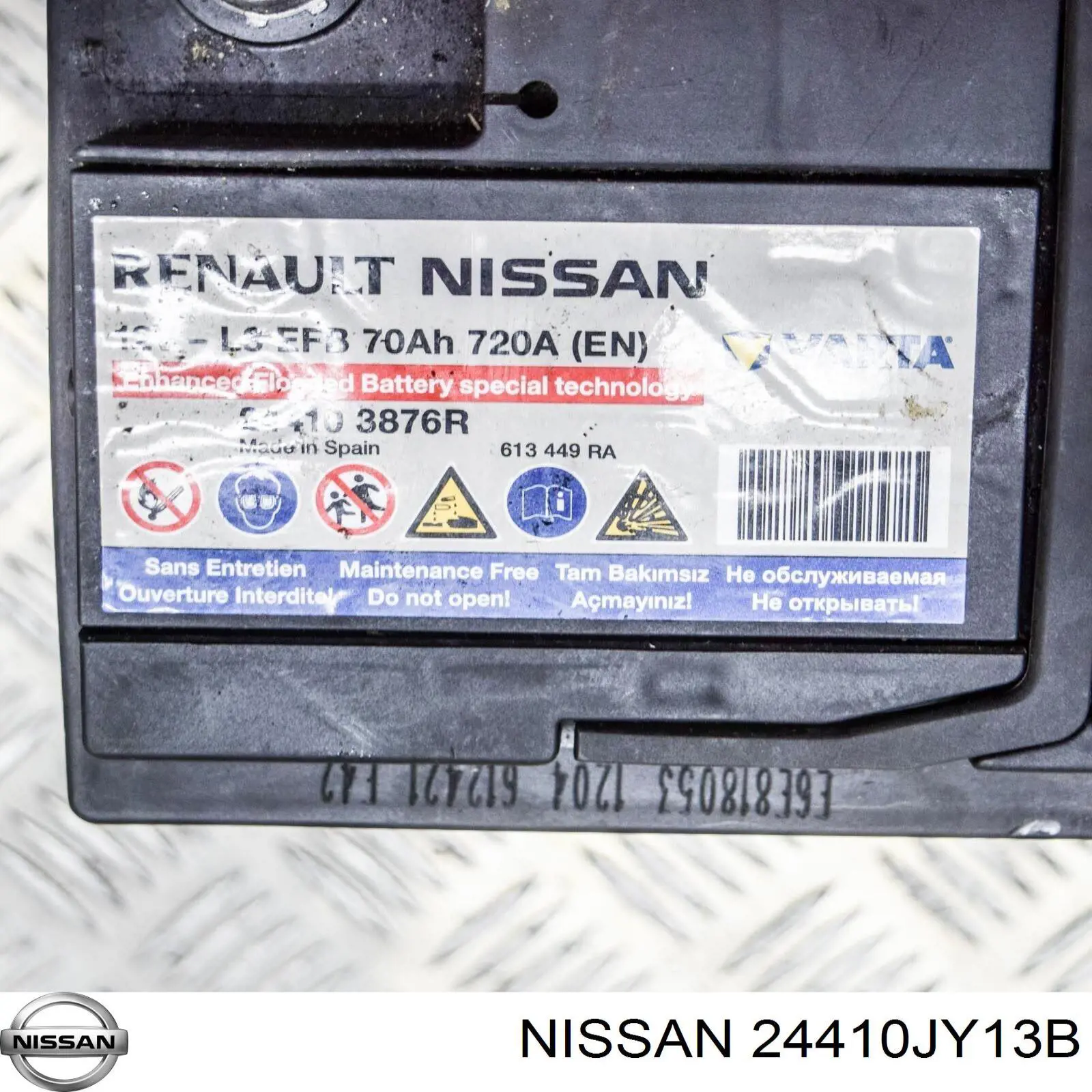 24410JY13B Nissan batería de arranque