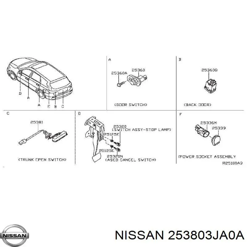  Boton De Accion De Bloqueo De La Tapa Maletero (3/5 Puertas Traseras) para Infiniti QX60 L50HV