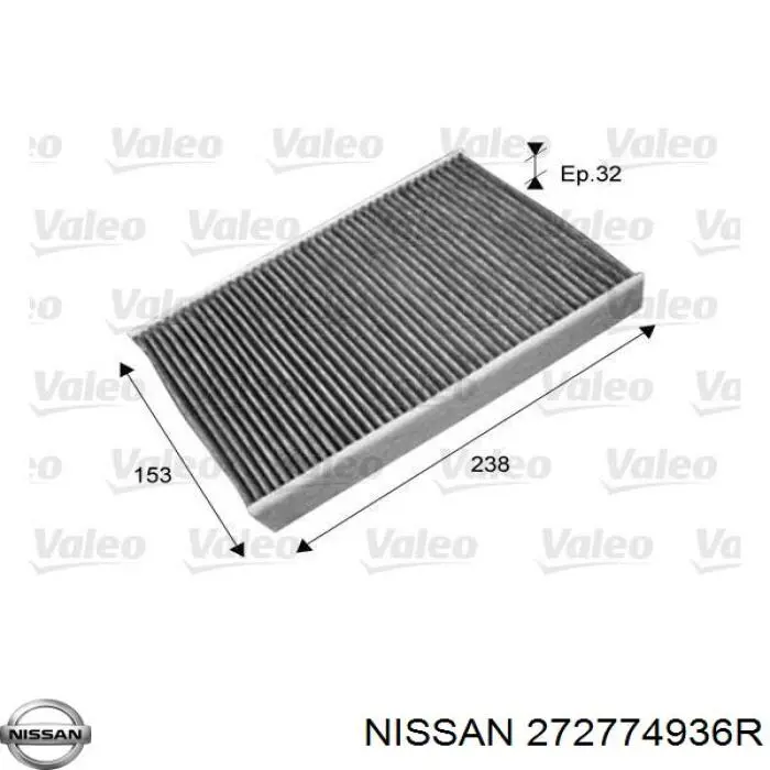 272774936R Nissan filtro de habitáculo