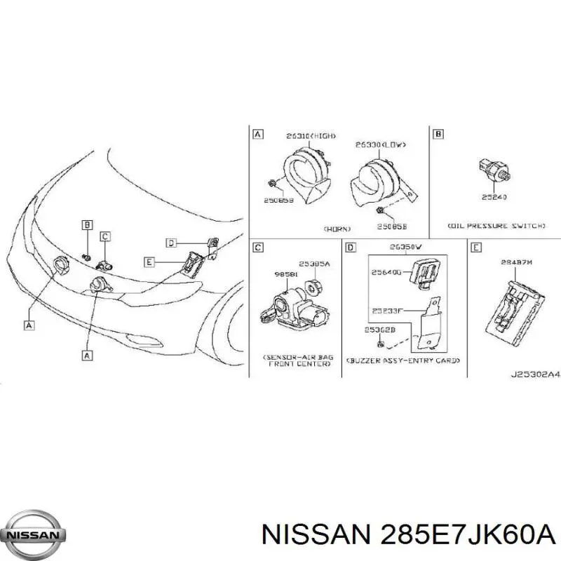 285E7JK60A Nissan 