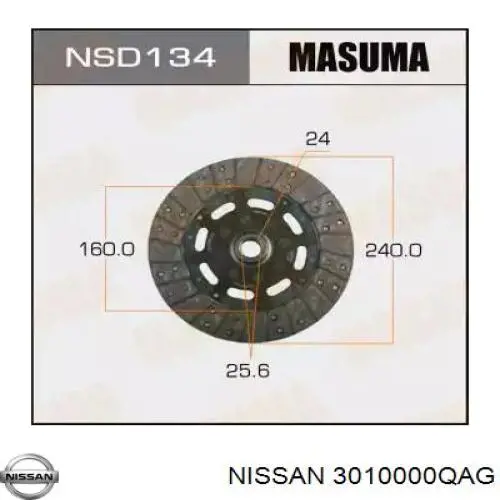 3010000QAG Nissan disco de embrague