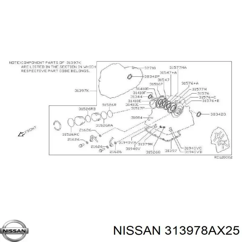 313978AX25 Nissan kit de reparación, caja de cambios automática