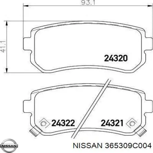  Cable de freno de mano trasero derecho para Nissan Serena C23