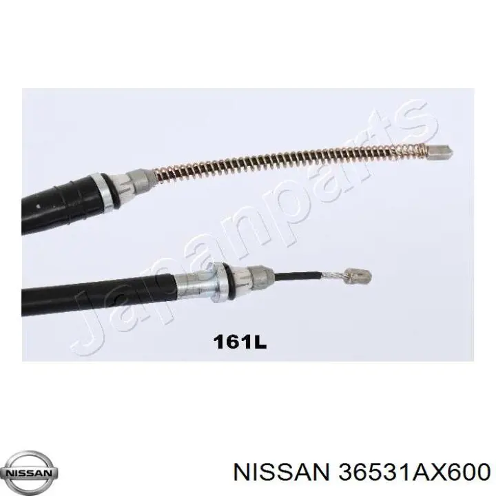 36531AX600 Nissan cable de freno de mano trasero izquierdo