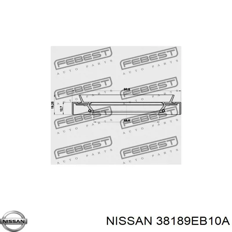 38189EB10A Nissan anillo retén, diferencial trasero