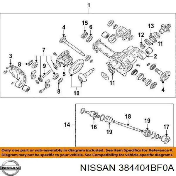  Cojinete de diferencial, eje trasero para Nissan Qashqai 1 