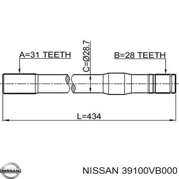  Árbol de transmisión delantero derecho para Nissan Patrol Y61