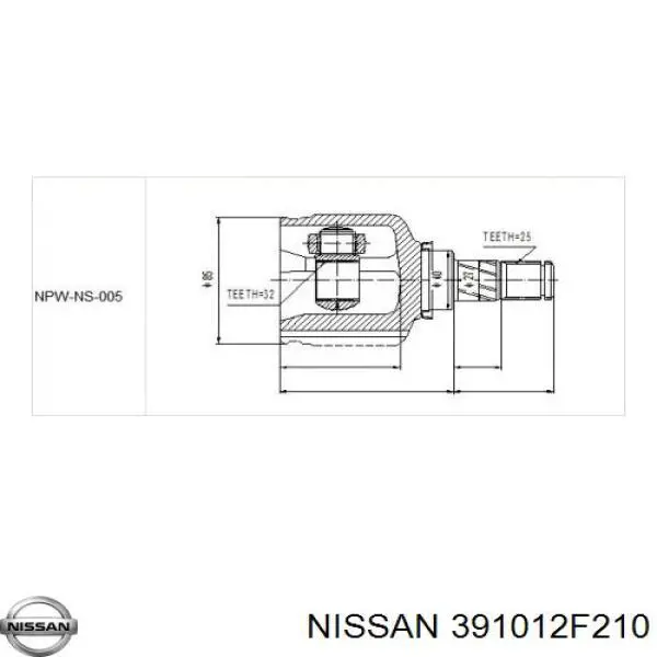 T98271A Polcar árbol de transmisión delantero izquierdo