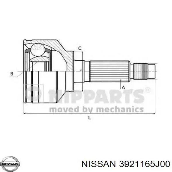 3921165J00 Nissan junta homocinética exterior delantera