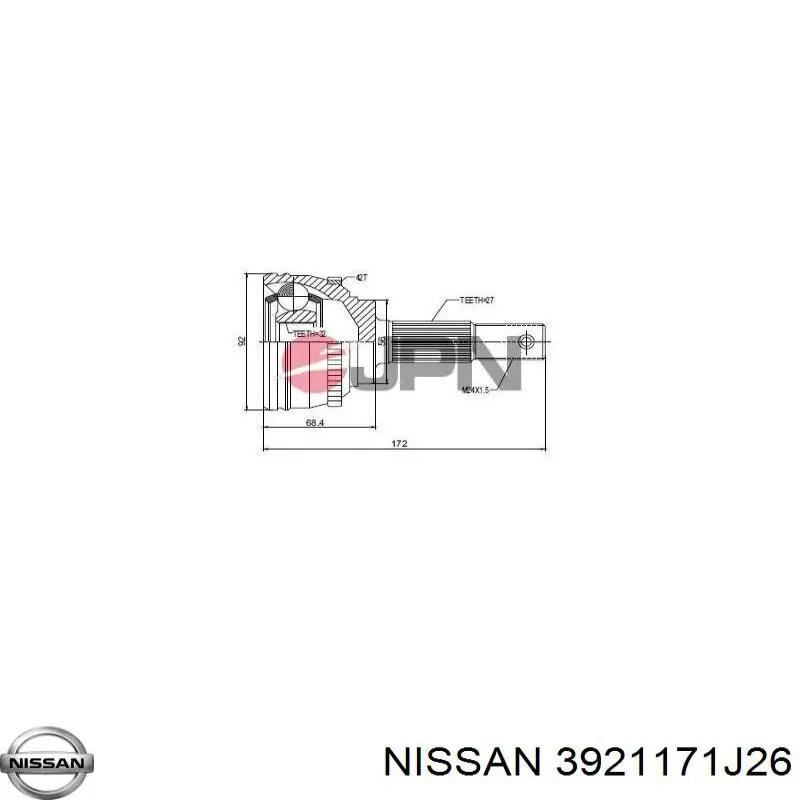 3921171J26 Nissan junta homocinética exterior delantera