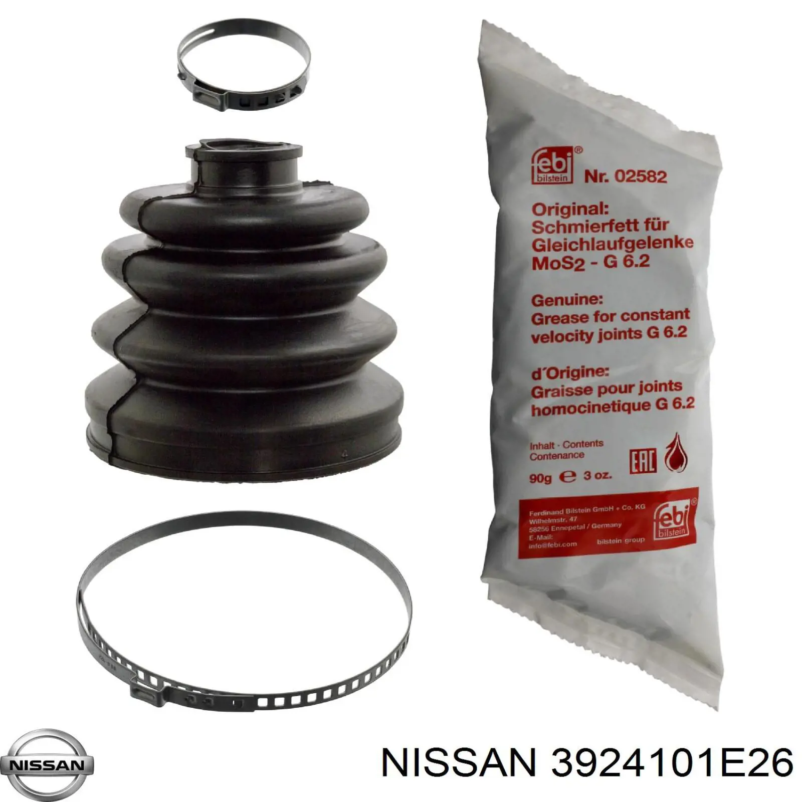 3924101E26 Nissan fuelle, árbol de transmisión delantero exterior