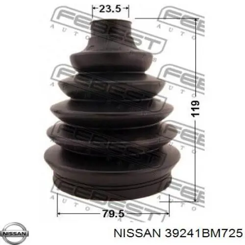 39241BM725 Nissan fuelle, árbol de transmisión delantero exterior