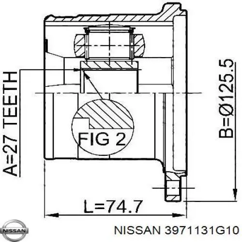 3971131G10 Nissan junta homocinética interior delantera izquierda