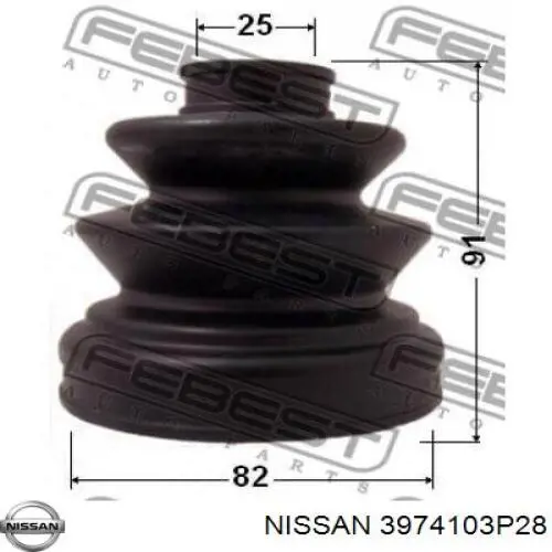 3974103P28 Nissan fuelle, árbol de transmisión delantero interior