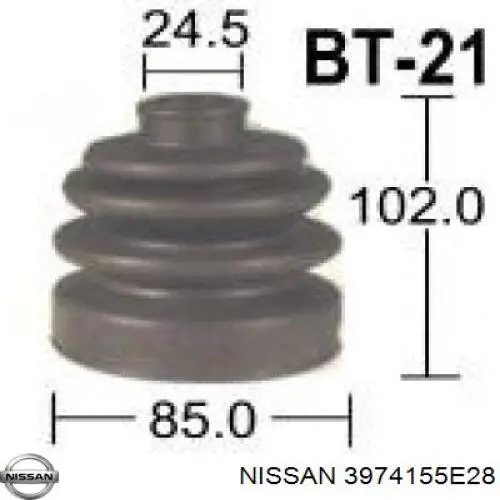 3974155E28 Nissan fuelle, árbol de transmisión delantero interior