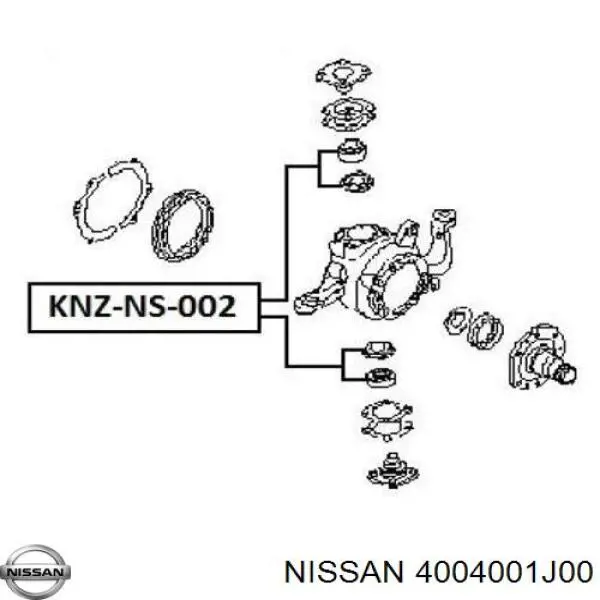 4004001J00 Nissan cojinete de muñón del eje, suspensión de rueda, delantero