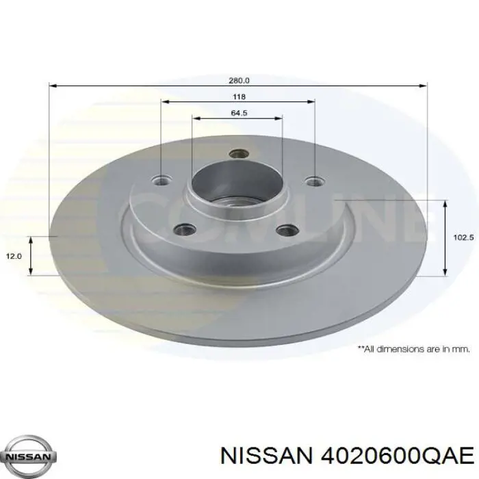 4020600QAE Nissan freno de disco delantero