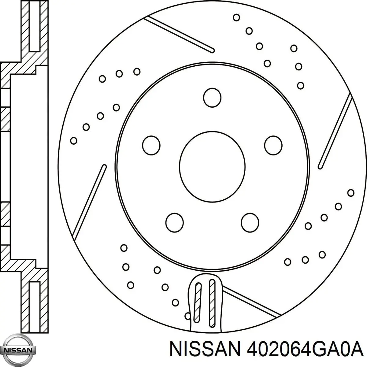 402064GA0A Nissan freno de disco delantero