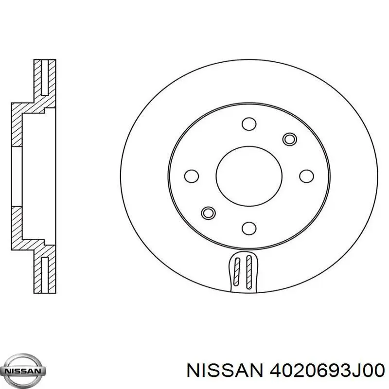 4020693J00 Nissan freno de disco delantero