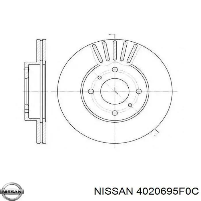 4020695F0C Nissan freno de disco delantero