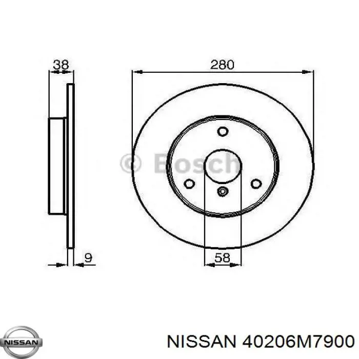 40206M7900 Nissan freno de disco delantero