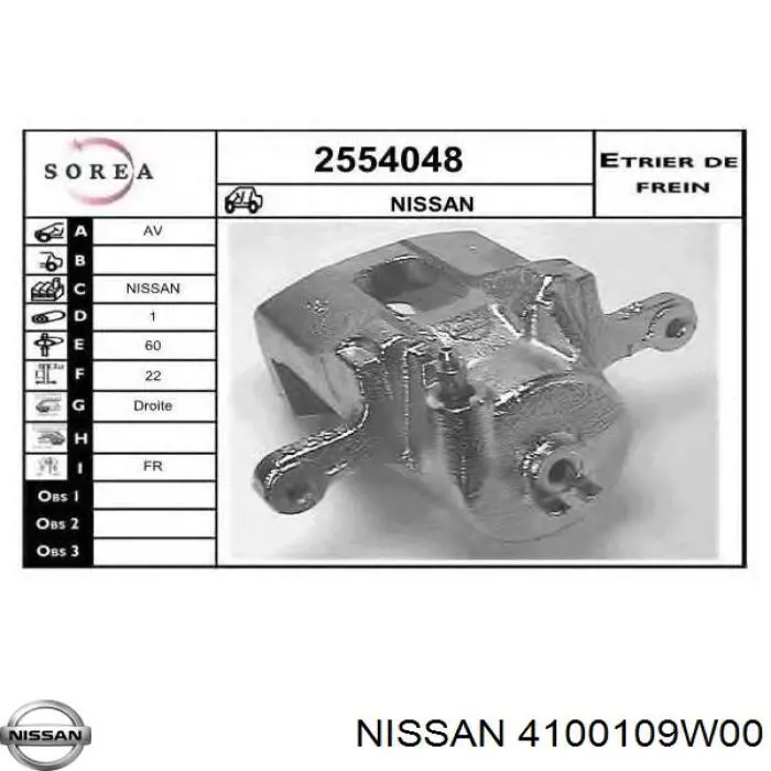 4100109W00 Nissan 