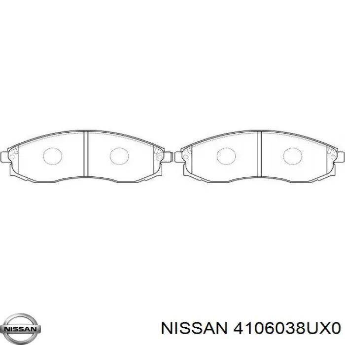 4106038UX0 Nissan pastillas de freno delanteras