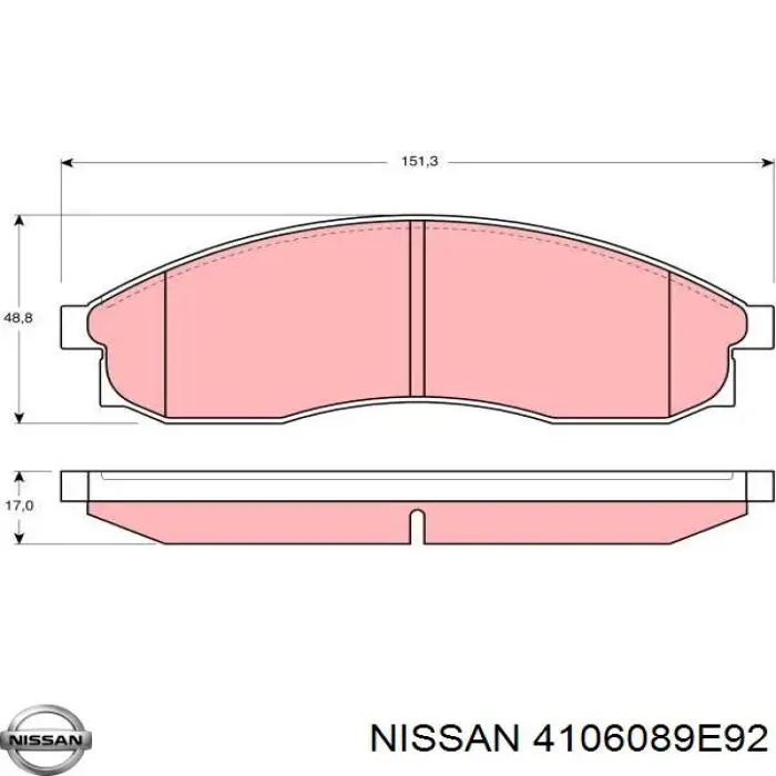 41060-89E92 Nissan pastillas de freno delanteras