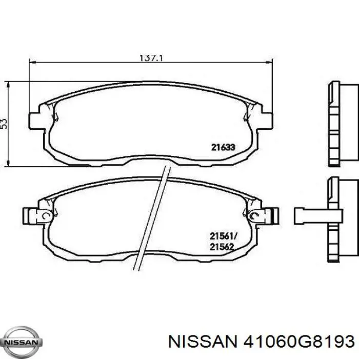 41060G8193 Nissan pastillas de freno delanteras