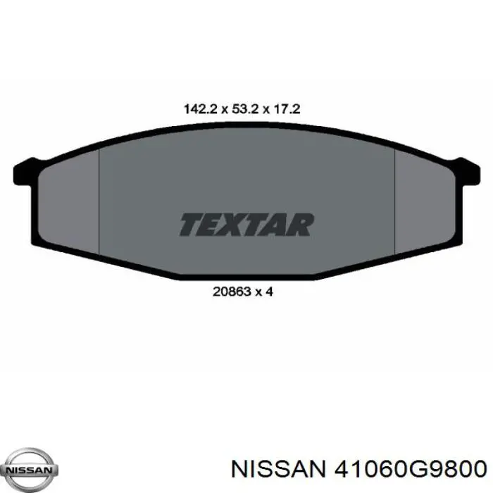 41060G9800 Nissan pastillas de freno delanteras