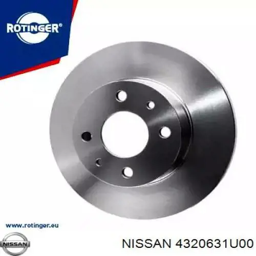 4320631U00 Nissan disco de freno trasero