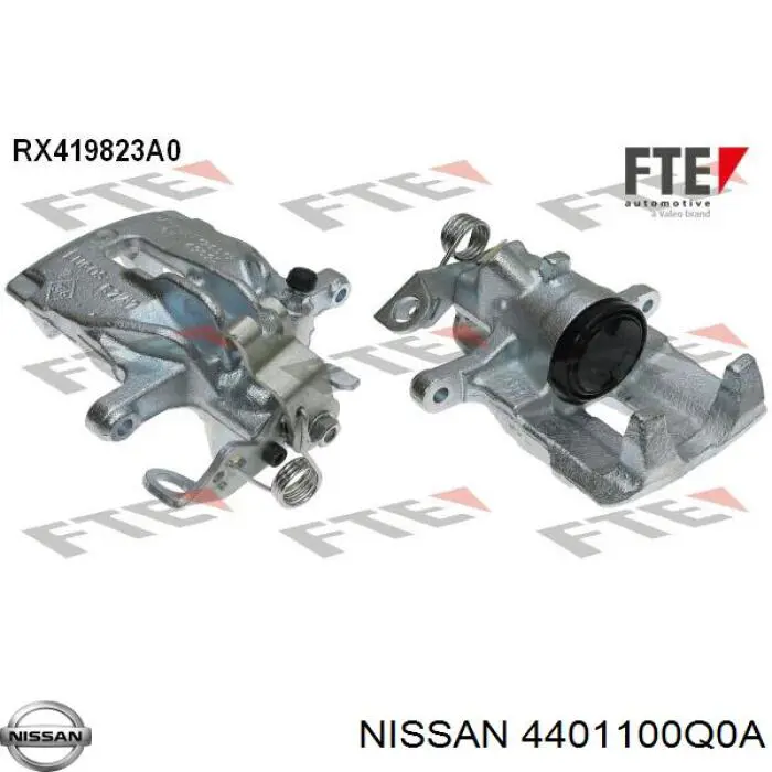 4401100Q0A Nissan pinza de freno trasera izquierda