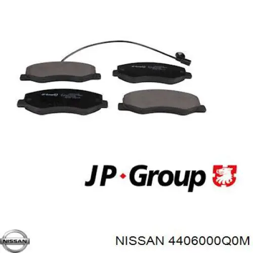 4406000Q0M Nissan pastillas de freno traseras