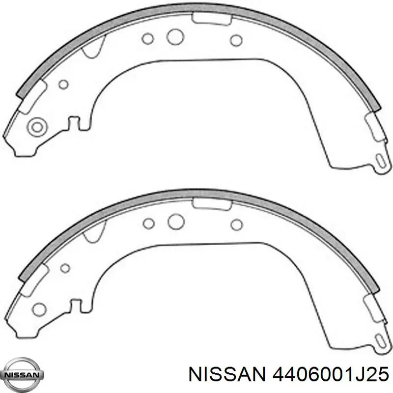 4406001J25 Nissan zapatas de frenos de tambor traseras