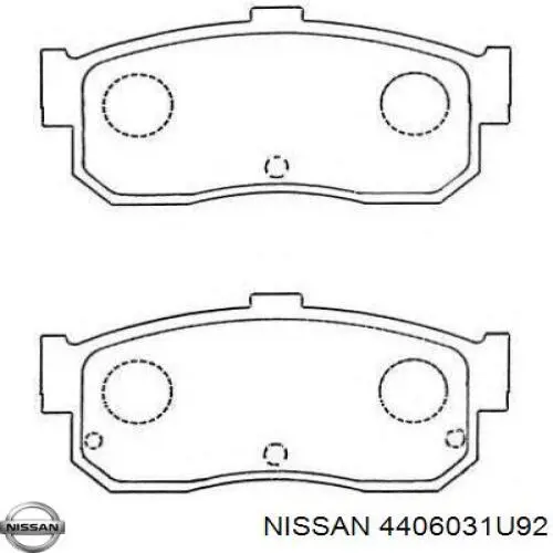 4406031U92 Nissan pastillas de freno traseras