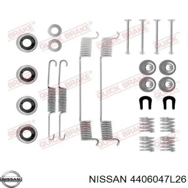 4406047L26 Nissan zapatas de frenos de tambor traseras